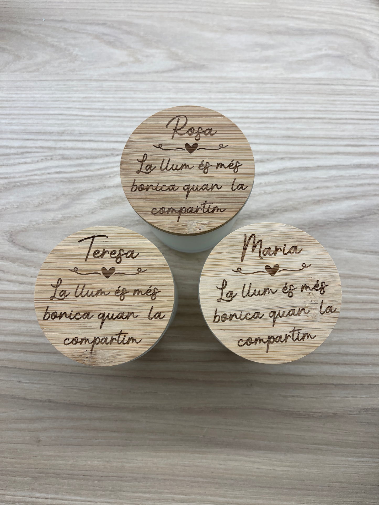 * Vela tapa de madera personalizada