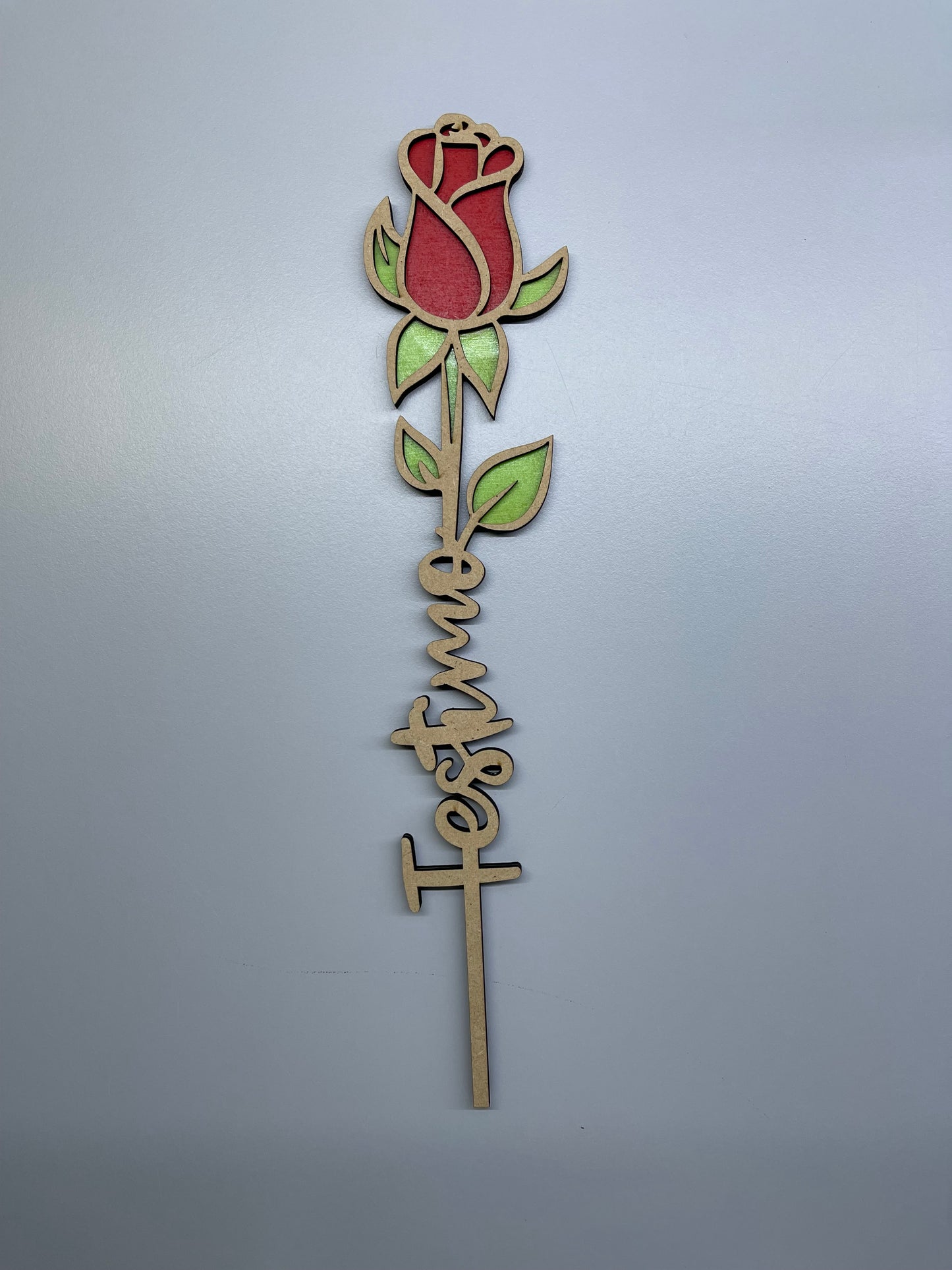Rosa o dragón de madera Sant Jordi