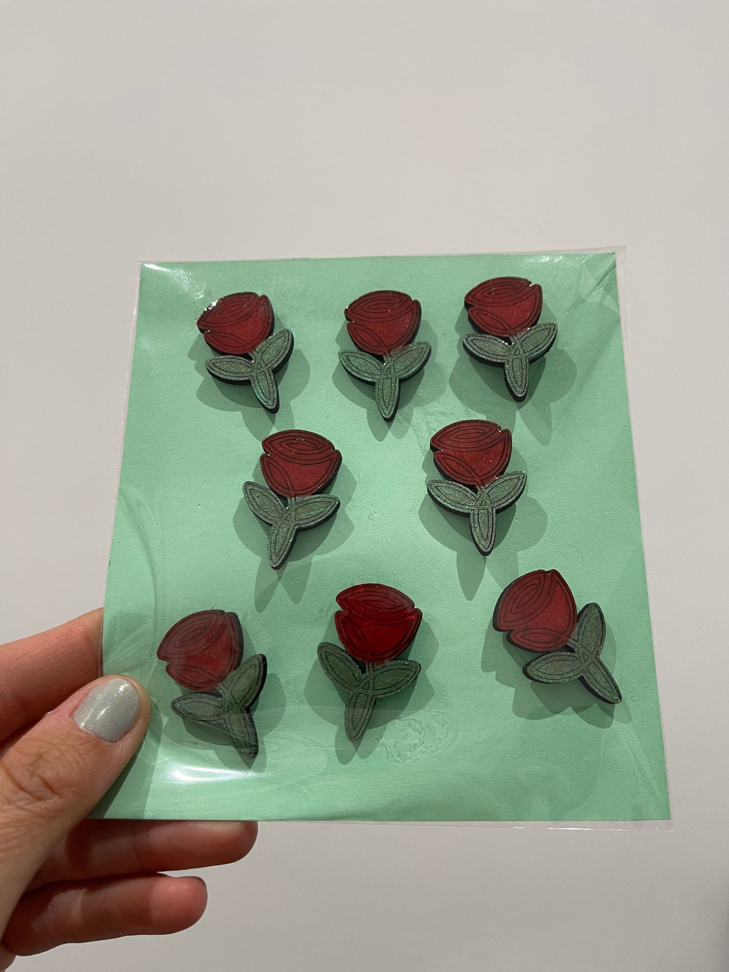 Imán / pin rosa Sant Jordi