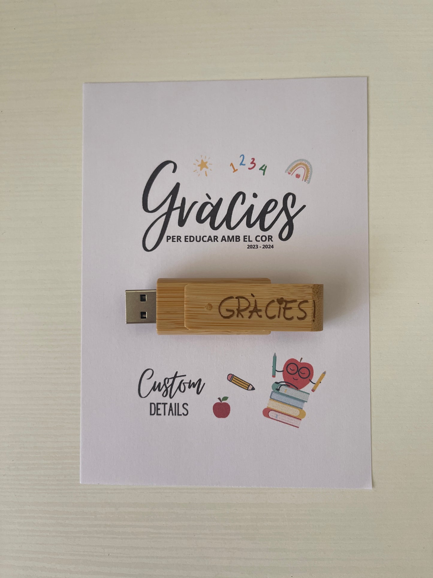 USB pen drive madera Grabado