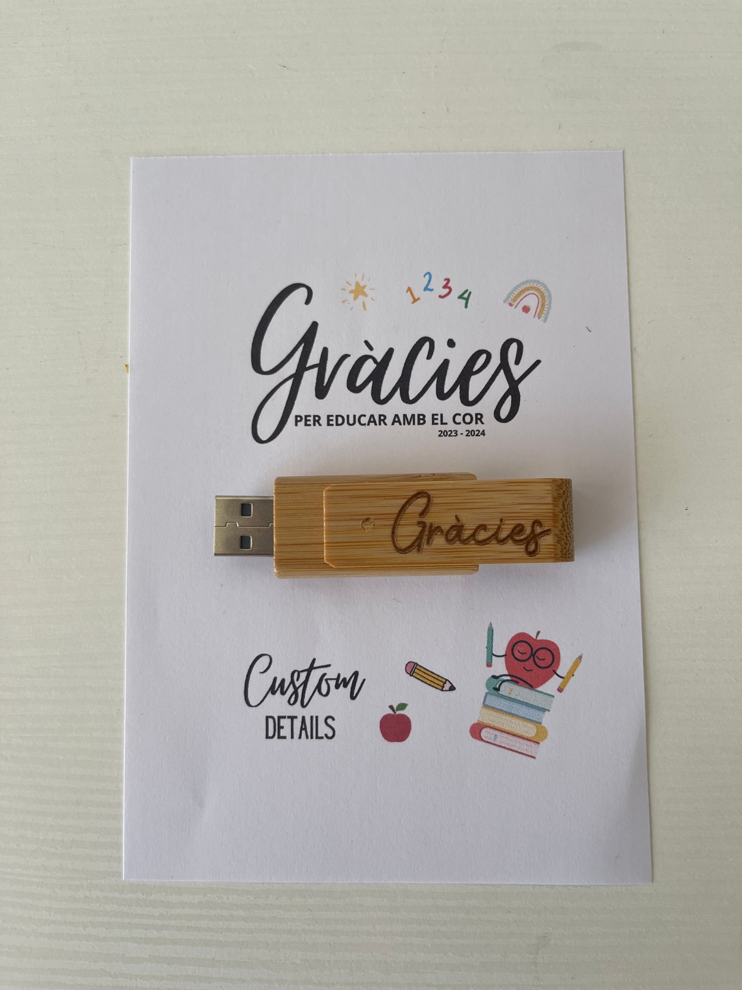 USB pen drive madera Grabado