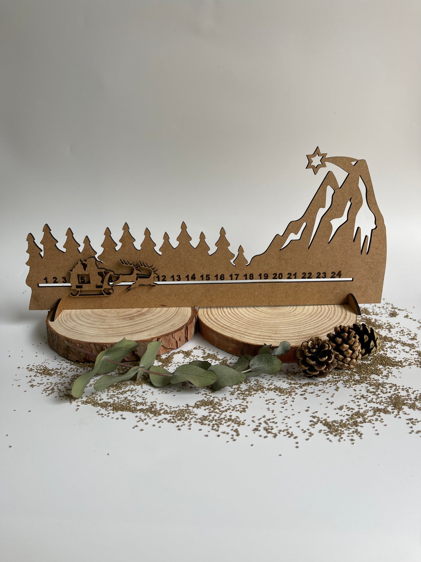 Calendario adviento madera