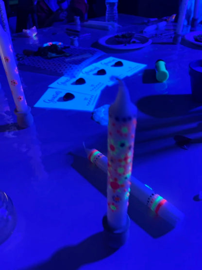 Taller pinta tus velas LUZ NEGRA