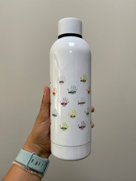 Botella manos y nombres