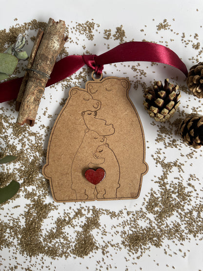 Bola de Navidad Família de osos